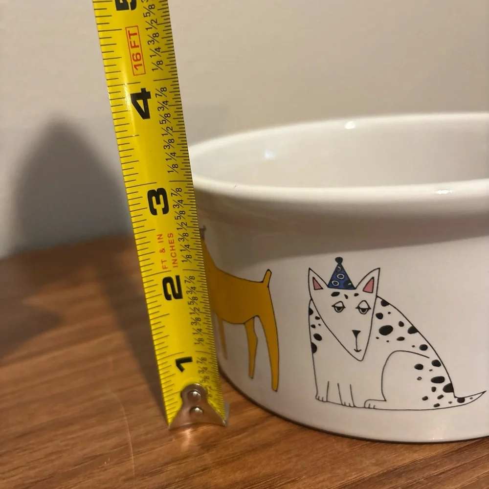 Ursula Dodge Dog “PARTY DOG” Dish Pet Water Food Bowl Signature Stoneware